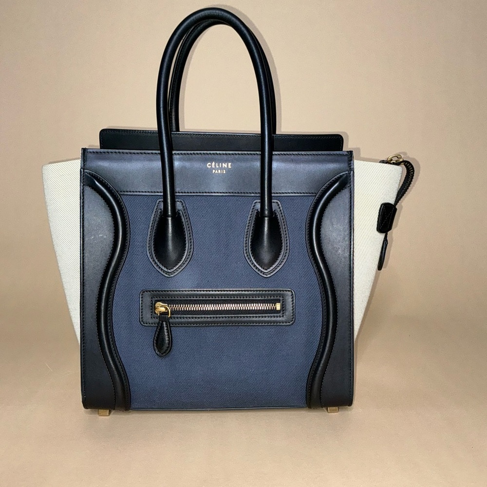 Celine Luggage Tote Handbag
Blue Cream